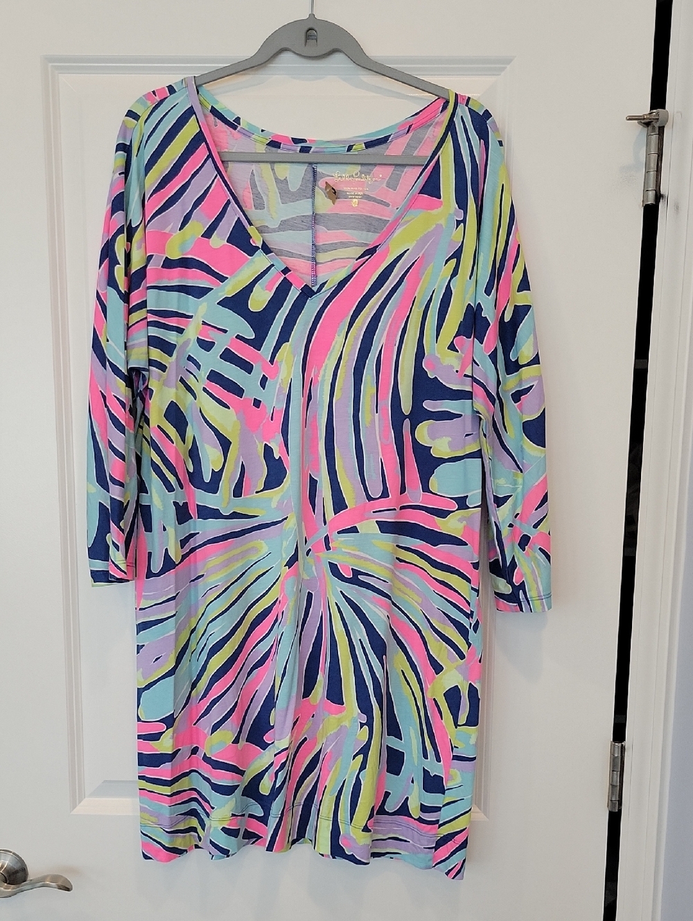 Lilly Pulitzer Cori Dress Indigo Sea Dreamin Size XL Pima Cotton